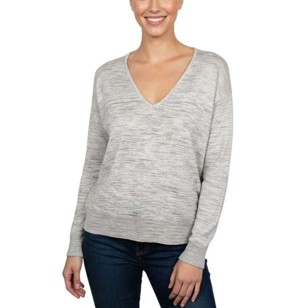 Stitches & Stripes V-Neck Long Sleeve Pullover Sweater Gray NWT Size Small